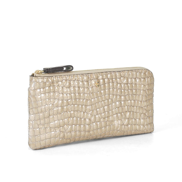 THA300610F】スティングレー チャック付き 財布 長財布 ベージュ 