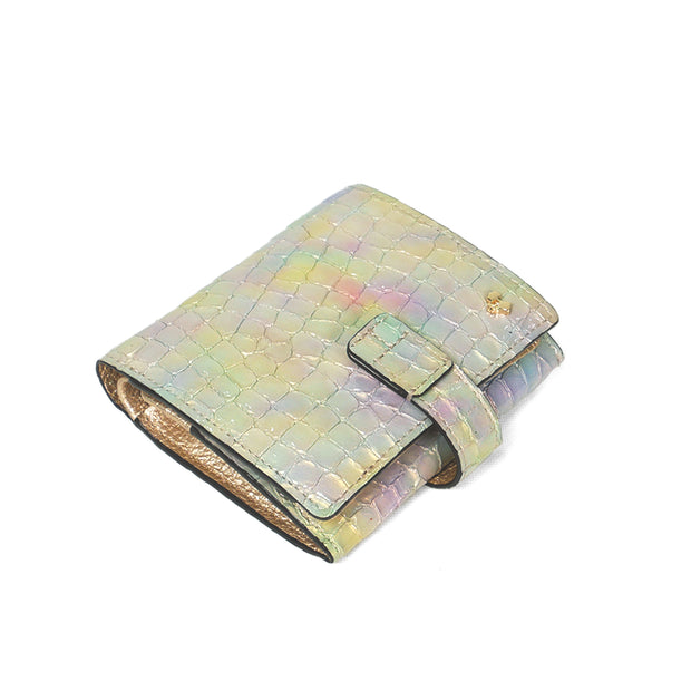 二つ折りミニ財布 Rainbow Croco 6103