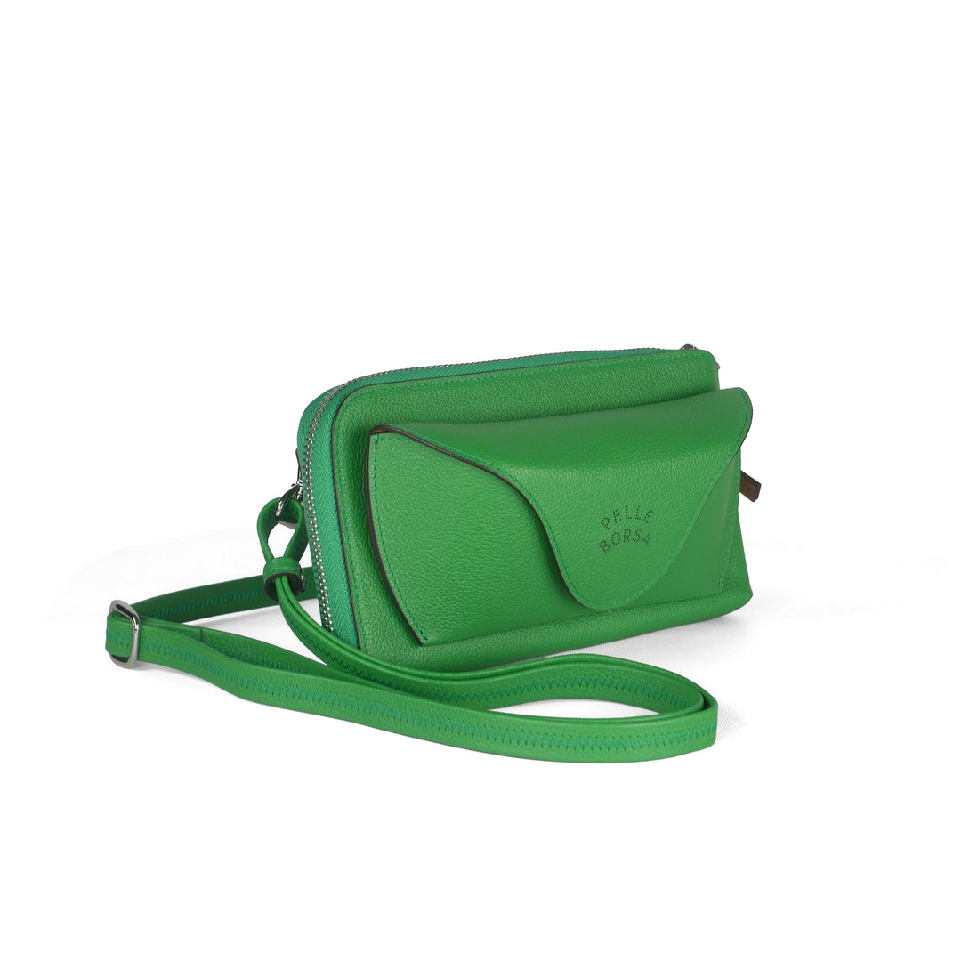 美品 Pelle Borsa ペレボルサ お財布ポシェットミニショルダーバッグ 